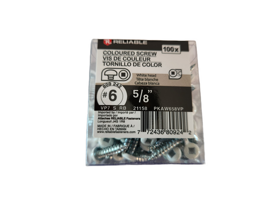 White soffit screws 5/8" 100pk
