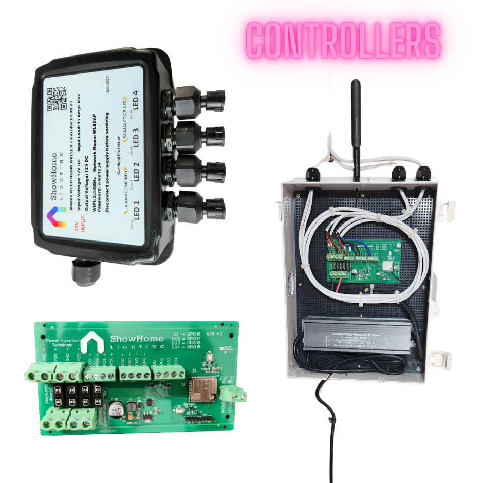 ShowHome WLED controller boards and enclosures